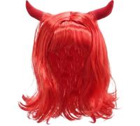 Dianzan Perruque De Diable avec Cornes De Bœuf, Coiffe Bou pour Halloween Cosplay.