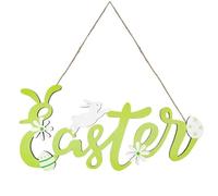 Dianzan Plaque Suspendue en Bois De Pâques, Signe Suspendu De Joyeuses Pâques, Couronne De Bienvenue De Lapin De Pâques, Pendentif De Porte De Fête De Lapin De Pâques