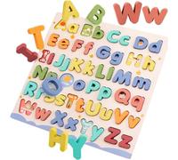 Dianzan Puzzle Alphabet en Bois, Planche De Correspondance pour Tout-Petits, Planche De des Lettres ABC, Puzzle De Lettres Majuscules Minuscules, Jouet
