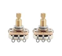 DIAO79NI Lot de 2 potentiomètres de guitare à 18 cannelures 18 mm B250K Tige en laiton fendu Audio Taper Pots pour Fender Stratocaster Telecaster Guitare Basse Pièces