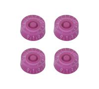 DIAO79NI Lot de 4 boutons de contrôle de vitesse à 18 cannelures pour guitare électrique Epiphone Les Paul SG Importation d'Asie Guitare Basse Split Shaft Pots, violet/blanc