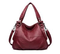 DIAOZI Sac à Main Porté Grand Sac à Main Femme Rouge Tendance Vintage pour les Cours, Lycée, Travail, Études, Loisirs, Shopping, Large
