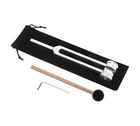 Diapason 128 Hz en alliage d'aluminium, diapason thérapeutique, avec un marteau en silicone, un outil de réparation et un chiffon de nettoyage, emballé dans une pochette en velours (128 Hz)