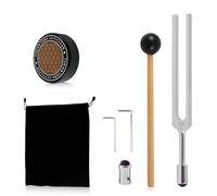 Diapason 128 Hz pour kit de guérison, diapasons lestés avec maillet en caoutchouc, activateur, diapason de fréquence et instruments de guérison pour le yoga et la méditation
