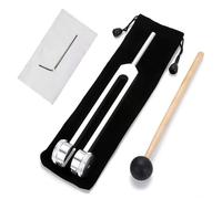 Diapason 128 Hz pour thérapie de guérison par le son et équilibre des chakras - Outil méridien en aluminium avec marteau réflexe et accessoires