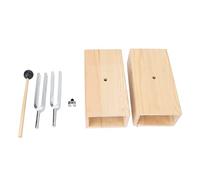 Diapason 440HZ, Instrument Expérimental de Fourche de Vibration de Réglage Résonnant en Acier Inoxydable avec Boîte de Résonateur en Bois