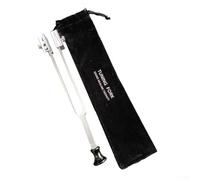 Diapason de réglage 128 Hz en acier inoxydable avec vis à main pour une précision améliorée et un son clair dans l'accordage pour instruments de musique avec sac de transport de protection (A)