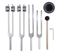 Diapason,Diapason 128hz Thérapeutique,Jeu de 4 diapasons (128HZ, 136.1HZ, 256HZ, 384 Hz) idéal pour la thérapie, pour la thérapie des chakras,la ThéRapie par le Son, le Soulagement Stress