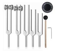Diapason,Diapason 128hz Thérapeutique,Jeu de 5 diapasons (128HZ, 136.1HZ, 256HZ, 384 Hz, 512 Hz) idéal pour la thérapie, pour la thérapie des chakras,la ThéRapie par le Son, le Soulagement Stress