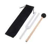 Diapason en alliage d'aluminium argenté 512 Hz avec marteau en silicone et chiffon de nettoyage pour thérapie de fréquence, tuning, applications de fréquence et diapason neurologique
