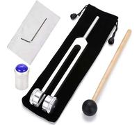 Diapason pour guérison avec pied gemme, instrument de guérison 128 Hz avec ajustement amovible, diapason de 128 Hz, appareils de guérison de fréquence pour thérapie par le son (fourche lapis lazuli)