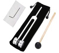 Diapason Pour Piano Diapason ergonomique 128 Hz en aluminium, portable, avec sac de rangement(Silver)