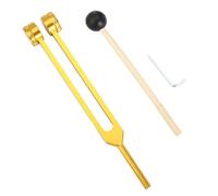 Diapason Pour Piano Ensemble de diapasons 128 Hz en alliage d'aluminium, thérapie sonore réglable et colorée(Gold-gear head)