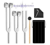 Diapason Standard,3 Pièces 128HZ 256HZ 512HZ Diapason En Alliage D'Aluminium,Diapason De Musique En Alliage D'Aluminium Avec Maillet,Sac En Tissu,Diapasons A Haute Fréquence Pour Spa,Massage
