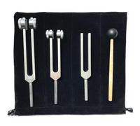 Diapason Therapeutique 3 pièces diapason ensemble 128 256 512 HZ Yoga diapasons groupe de méditation en aluminium apaisant relaxant Percussion musicale(Silver)