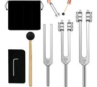 Diapason Thérapeutique Aluminium,Diapason,Kit Diapason pour Thérapie,Diapason Alliage D'Aluminium Ensemble D'Outils,Pour Thérapie Des Chakras par Son Yoga Méditation Spa Relaxation