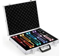 Diapason Therapeutique, Diapasons avec 1 Marteaux en Silicone et Chiffon de Nettoyage, Set de 8 Diapasons de Fréquences Différentes Idéal pour la Thérapie des Chakras, le Soulagement Stress