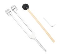 Diapason Therapeutique Ensemble de diapasons 128 Hz, diapason bio-acoustique en alliage d'aluminium, coloré réglable(Silver-gear head)
