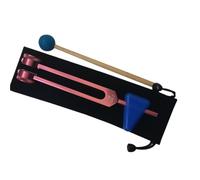 Diapason Therapeutique Jeu de diapasons 136,1 Hz Diapason avec transport et maillet(Rose pink)