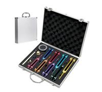 Diapason Therapeutique,Set de 8 diapasons avec base + 1 marteaux en silicone et chiffon de nettoyage, idéal pour la thérapie, pour la thérapie des chakras,la ThéRapie par le Son, le Soulagement Stress