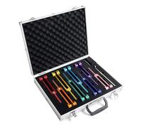 Diapason Therapeutique,Set de 8 diapasons avec base + 1 marteaux en silicone et chiffon de nettoyage, idéal pour la thérapie, pour la thérapie des chakras,la ThéRapie par le Son, le Soulagement Stress
