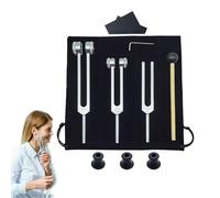 Diapasons Chakra - Ensemble vibrant, kit de réglage professionnel | Diapasons lestés par le corps 128 Hz 256 Hz 512 Hz en alliage d'aluminium, outil médical de diapason de sonore avec sac en
