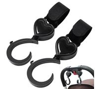 Diaper Bag Hooks - 360 degrés Rotating Stroller Strap, Heavy Duty Hanger Clips, Multi Functional Pushchair Accessory, Secure Grip Design | Stroller Hook For Purse Organizer Water Bottles