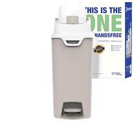 DIAPER CHAMP Handsfree Medium - Poubelle à couches anti-odeurs - mains libre - capacité idéale - crèches, micro-crèches, MAM - Sans cassettes de recharge - Beige