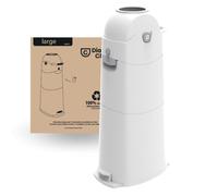 DIAPER CHAMP Large - Poubelle à couches anti-odeurs, grande capacité 70 couches, sacs classiques, jumeaux, crèches, micro-crèches, assistantes maternelles, Sans cassettes de recharge - Blanc