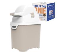 DIAPER CHAMP ONE Poubelle à couches - Anti-odeurs - Sans cassettes de recharge - Fonctionne avec les sacs poubelle traditionnels - Pour environ 30 couches - Beige/blanc