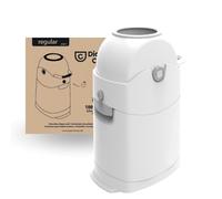 DIAPER CHAMP Regular - Poubelle à couches anti-odeurs, capacité 30 couches, sacs classiques, crèches, micro-crèches, assistantes maternelles, Sans cassettes de recharge - Blanc