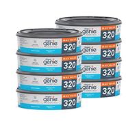 Diaper Genie Essentials Lot de 8 recharges rondes | Peut contenir jusqu'à 2560 couches pour nouveau-né | Caractéristiques d'un film continu non parfumé | Compatible avec les seaux Diaper Genie