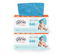 Diaper Genie - Lot de 2 paquets de 18 sacs de recharge Easy Roll d'origine, compatibles avec les poubelles à couches Diaper Genie Platinum, suffisant pour 10 mois
