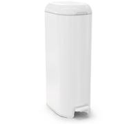 Diaper Genie Platinium - Seau à Couches Anti-Odeurs | Acier Inoxydable | Grande Capacité 47 Couches | Recharge Durable Jusqu’à 5 Mois | Ouverture Large & Pédale Pratique - Blanc Lys
