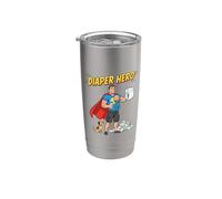 Diaper Hero Conception drôle de père de dessin animé Gobelet isotherme en acier inoxydable double paroi