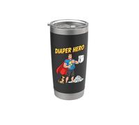 Diaper Hero Conception drôle de père de dessin animé Gobelet isotherme en acier inoxydable double paroi