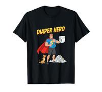 Diaper Hero Conception drôle de père de Dessin animé T-Shirt