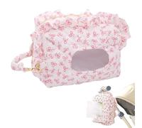 Diaper Wipe Clutch | Quilted Plaid Ruffle Bag | Built-in Wipe Dispenser | Portable Nappy Organizer | Compact Fabric Storage Bag For Stroller, Nursery, Travel, Car & Daily Outings