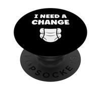 Diapers Minimalist Baby Parent Diaper i Need a Change PopSockets PopGrip Adhésif
