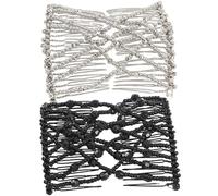 Diapositives de peigne à cheveux, diapositives de peigne à cheveux doubles pour femmes, 2 pièces doubles clips perles extensibles, accessoires bricolage 3x3, 7 pouces pour