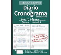 Diario de Cronograma de Actividades: La Herramienta Definitiva para Planificar, Organizar y Optimizar Tu Tiempo con Registro Detallado y Visión General de 60 Meses (Tamaño A5, Verde, Español)