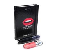 DIARIO École Kiko Milano noir Live Life in colour teinte unie avec mascara et Lucide lèvres Glitter date 2021/2022 F.to 18 x 13 cm + cadeau stylo Multicolore parfumée et porte-clé avec paillettes