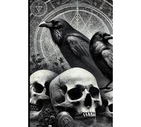 Diario hojas con margen decorado calavera y cuervo