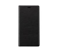 Diarycase 2.0 Coque clapet en cuir véritable avec support aimanté pour Apple iPhone 12/12 Pro, Minuit Noir