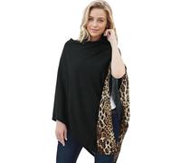 DiaryLook Poncho Châle Femme,Ladies Button cachemire Feel Multiway Poncho châle écharpe pour femme