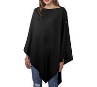 DiaryLook Poncho Châle Femme,Ladies Button cachemire Feel Multiway Poncho châle écharpe pour femme