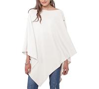 DiaryLook Poncho châle pour femme avec boutons en cachemire Blanc