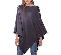 DiaryLook Poncho Femme Boutons Cachemire Châle Multiway Écharpe Kaki Kaki Taille Unique, Couleur Grise, Taille unique