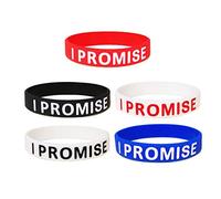 Diarypiece Lot de 5 bracelets en silicone avec inscription « I Promise » - Cadeau unisexe