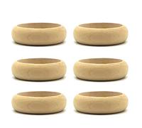 Diarypiece Lot de 6 bracelets ronds en bois naturel brut brut brut 68 mm